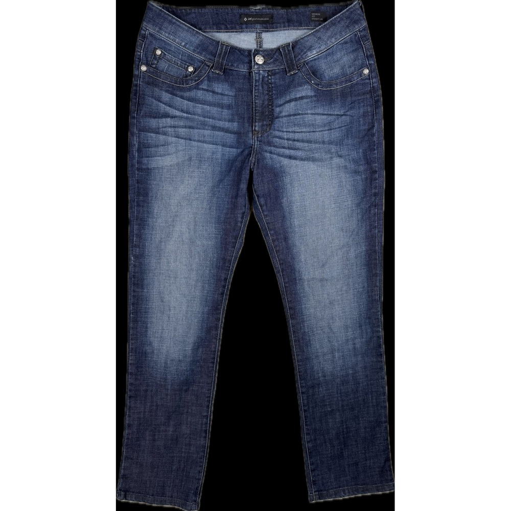 LEE PLATINUM LABEL Women's Mid Rise Sz 14 (33x31) Straight Leg Blue Jeans #1538